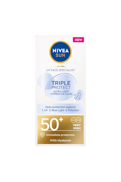 Nivea Слънцезащитен флуид  sun triple protect skin, с FPS50+, 40 мл Мъже