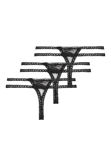 Hunkemoller Set de chiloti tanga de dantela - 3 perechi Femei