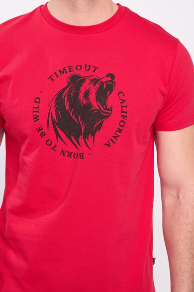 Timeout Памучна тениска с овално деколте и лого Мъже