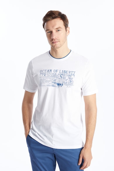 LC WAIKIKI Тениска с надпис и овално деколте Мъже