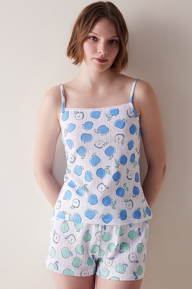 Penti Középmagas derekú almamintás pamut pizsama-rövidnadrág női
