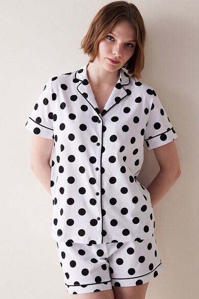 Penti Bluza de pijama din bumbac cu imprimeu cu buline Femei