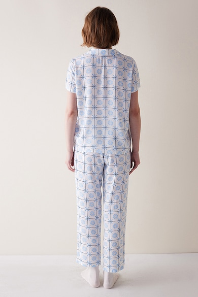 Penti Bluza de pijama cu nasturi si imprimeu Femei