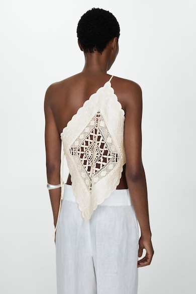 Mango Cloth aszimmetrikus top hímzett dizájnnal női
