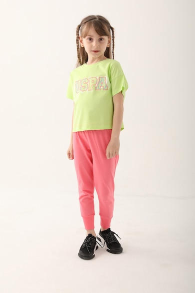 U.S. Polo Assn. Комплект дрехи с щампа на лого - 2 части, 437876 Момичета