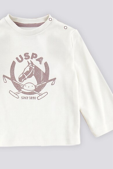 U.S. Polo Assn. Set de trening cu logo si jacheta cu fermoar - 3 piese Fete