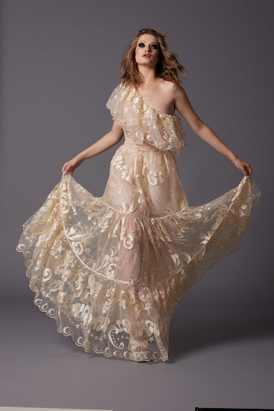 MIAU by Clara Rotescu Разкроена рокля Alfabeta с цепка встрани Жени