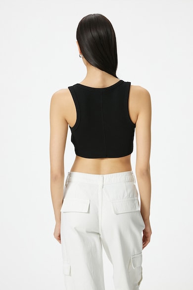 KOTON Bordázott crop top női