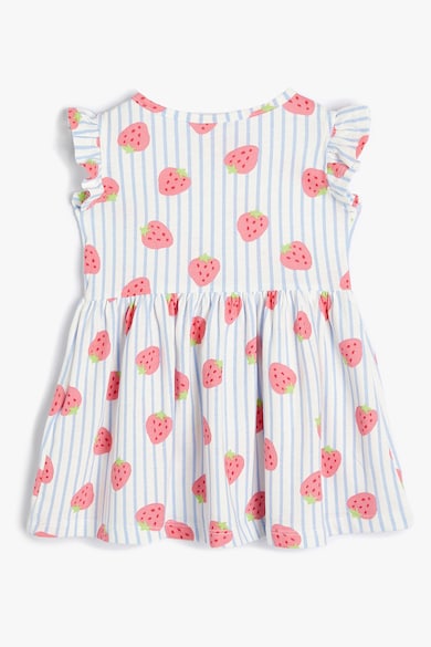 KOTON Памучна рокля с щампа с ягоди Момичета