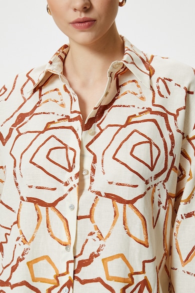 KOTON Риза с лен с абстрактна шарка Жени