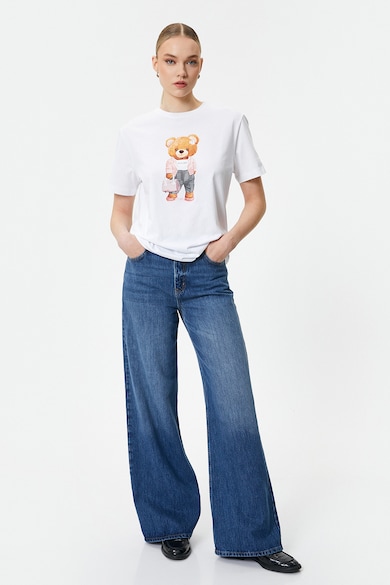 KOTON Памучна тениска с фигурален принт Жени