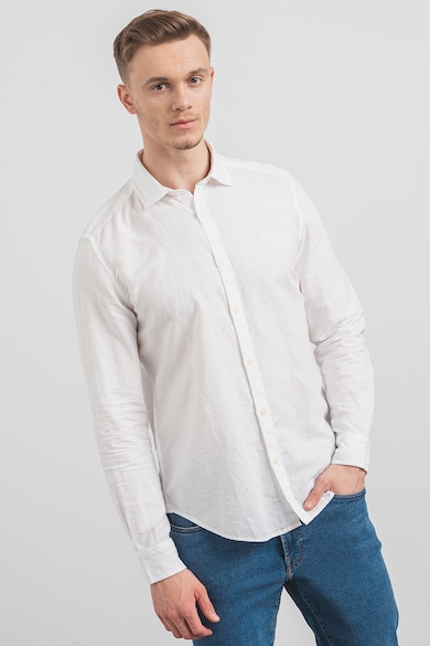 19V69 ITALIA Риза с лен и памук Мъже