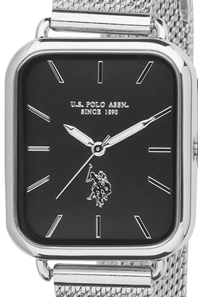 U.S. Polo Assn. Квадратен часовник с мрежеста верижка Жени