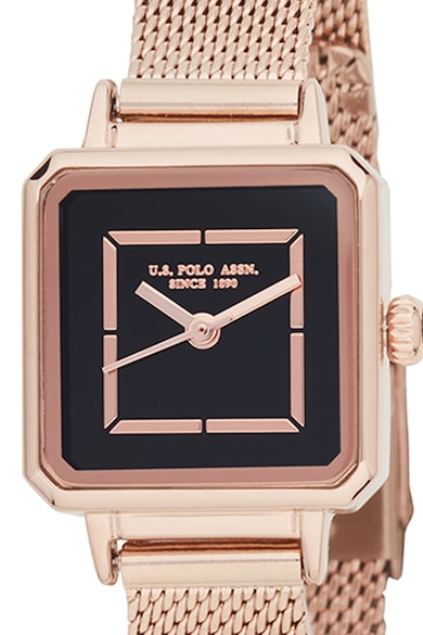 U.S. Polo Assn. Квадратен часовник от неръждаема стомана Жени