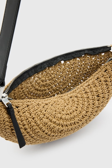 AllSaints Félhold alakú keresztpántos fonott táska női