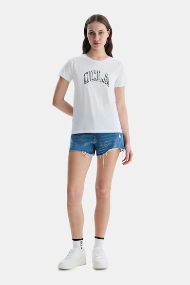 UCLA Tricou cu decolteu la baza gatului si imprimeu logo Angela Femei