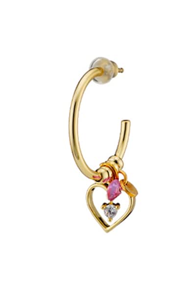 Loisir by Oxette Fém fülbevaló cirkóniás szív alakú részlettel női