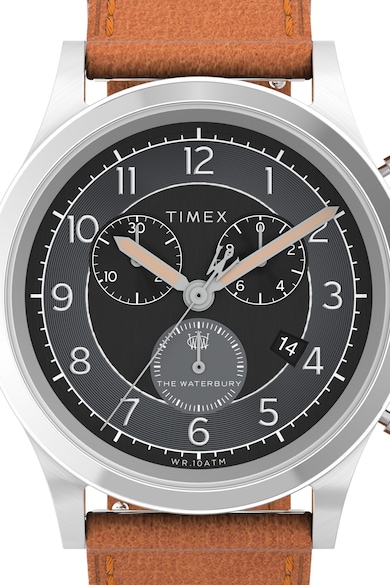 Timex Часовник Waterbury Traditional с хронограф и кожена каишка Мъже
