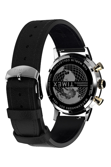 Timex Часовник Marlin от неръждаема стомана с кожена каишка - 40 мм Мъже