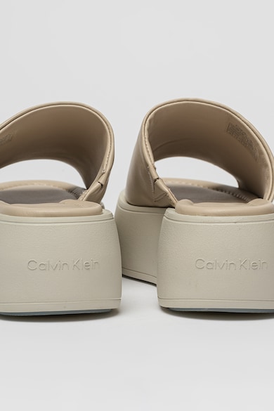 CALVIN KLEIN Telitalpú bőrpapucs női