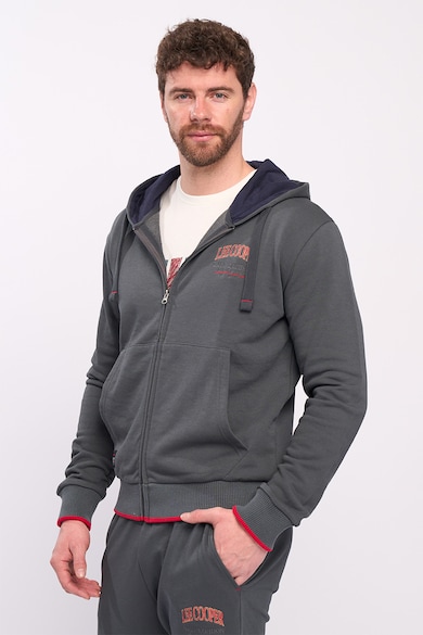 Lee Cooper Худи с цип и шарка на гърба Мъже