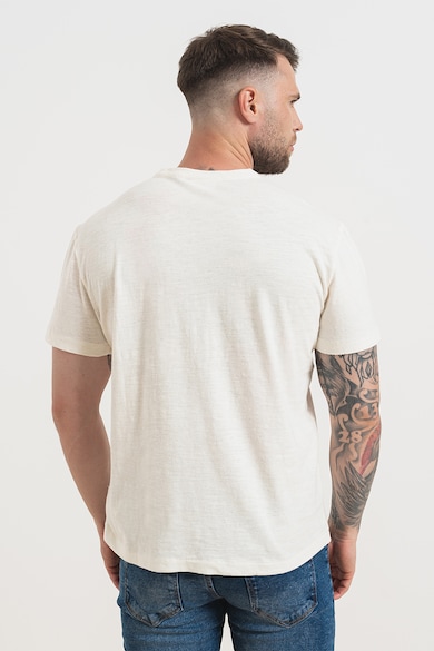 CALVIN KLEIN Тениска с органичен памук и лен с овално деколте Мъже