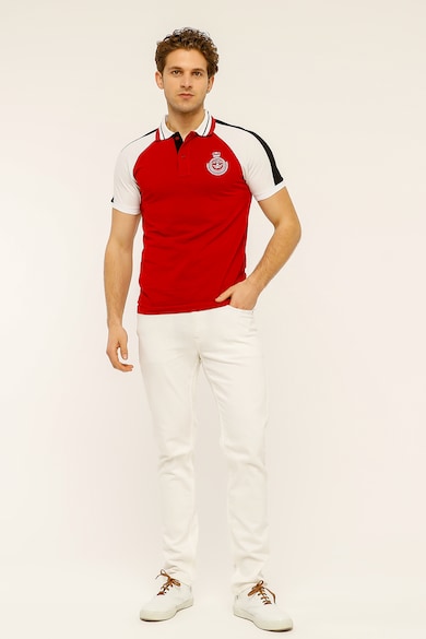 Red, White and Blue Janez galléros póló kontrasztos részletekkel férfi