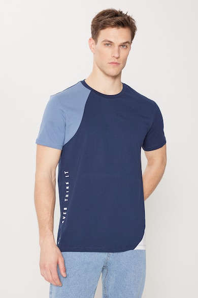 AC&Co Тениска с овално деколте и дизайн с цветен блок Мъже