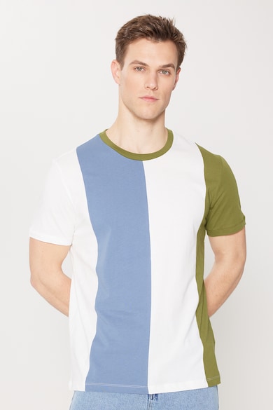 AC&Co Тениска с овално деколте и дизайн с цветен блок Мъже