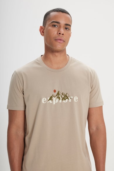 AC&Co Тениска с овално деколте и принт Мъже