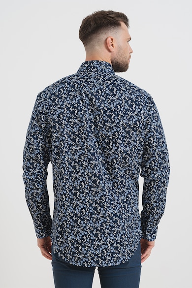 Pierre Cardin Памучна риза с принт и класическа яка Мъже