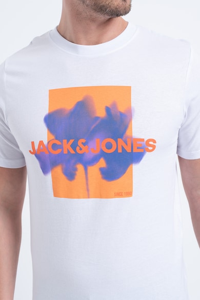 Jack & Jones Памучна тениска с овално деколте и лого Мъже