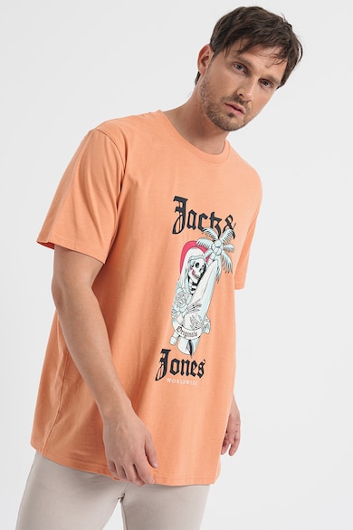 Jack & Jones Tricou cu decolteu la baza gatului si imprimeu logo Coconut Barbati