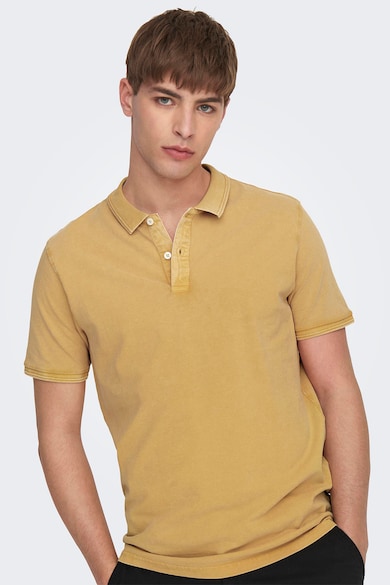 Only & Sons Tricou polo slim fit din material pique Travis Barbati