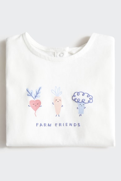 Mango Памучна тениска Farm Момичета