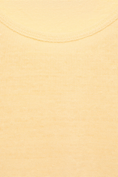 Mango Ленена тениска с овално деколте Жени