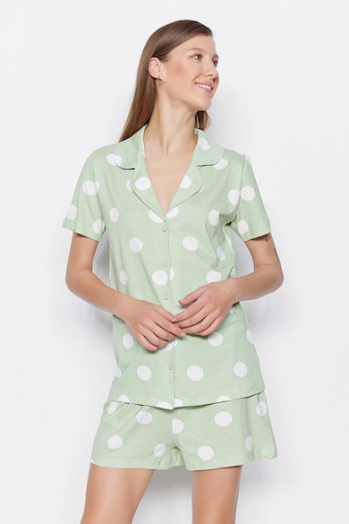 Trendyol Къса пижама с памук и точки Жени