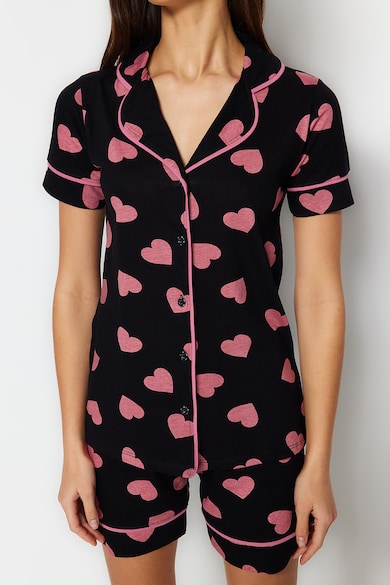 Trendyol Къса пижама със сърцевиден принт Жени