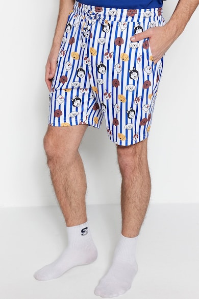 Trendyol Къса пижама с фигурален принт Мъже
