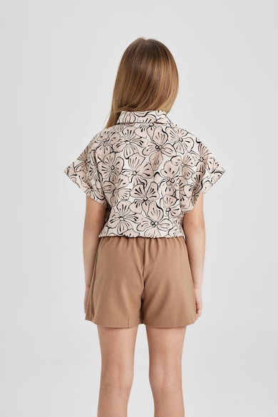 DeFacto Флорална риза с дизайн на възел и широки ръкави Момичета