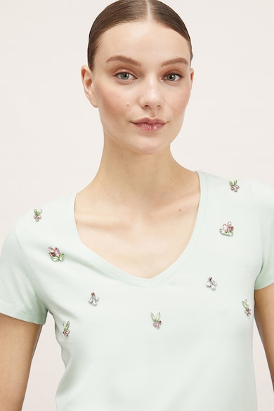 Motivi V-nyakú póló strasszkövekkel női