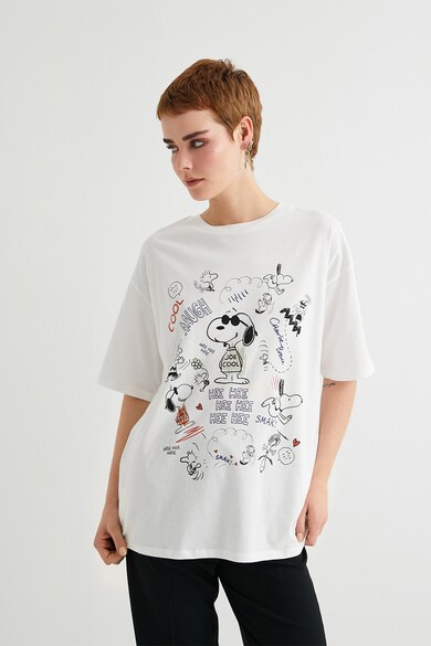 KOTON Tricou de bumbac cu imprimeu Snoopy Femei