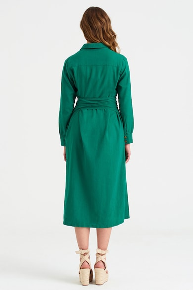 GreenPoint Egyenes fazonú lentartalmú ruha megkötős derékrésszel női