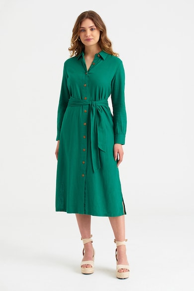 GreenPoint Egyenes fazonú lentartalmú ruha megkötős derékrésszel női
