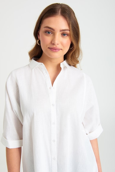 GreenPoint Уголемена риза с лен и памук Жени