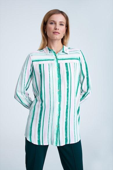 GreenPoint Csíkos ing hegyes gallérral női