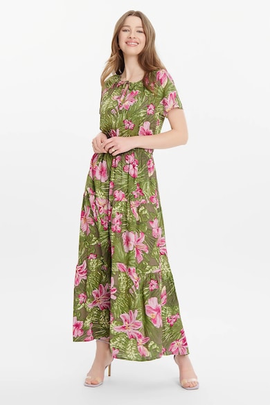 GreenPoint Rochie lunga cu model floral Femei