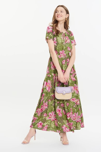 GreenPoint Rochie lunga cu model floral Femei