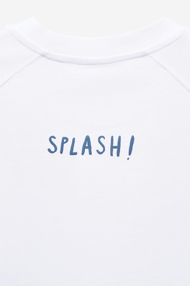 Mango Памучна тениска Splash с щампа Мъже