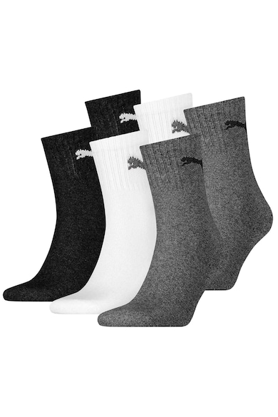 Set de sosete scurte unisex pentru tenis - 6 perechi - Alb/Negru